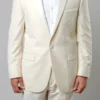 Ivory Slim Fit 2 Piece Tuxedo With Satin Peak Lapel