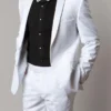 Regular Fit White 2 Piece Tuxedo With Slim Satin Lapel