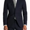 Men's Modern Fit Wool Suit Pinstripe Dark Navy