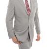 (36R) 100% Wool Suit Modern Fit Italian Style 2 Piece In Gray