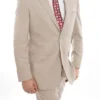 Arezzo Collection - 100% Wool Suit Modern Fit Italian Style 2 Piece In Tan