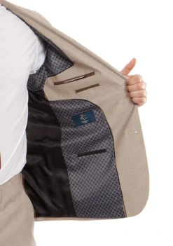 (58R) 100% Wool Suit Modern Fit Italian Style 2 Piece In Tan -Gentri Store MW246 06 Open 5508e5e9 0f94 4bd2 b7f6 430e5467e300