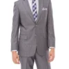 Wool Suit Modern Fit Windowpane 2 Piece In Light Gray