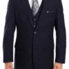 Dotted Wool Suit Modern Fit 3 Piece In Navy