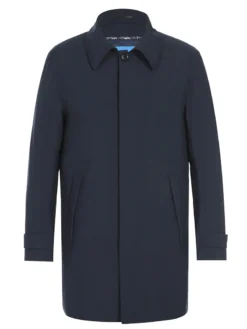 PELAGO Standard Collar Functional Trench Coat With Removable Quilted Liner In Navy