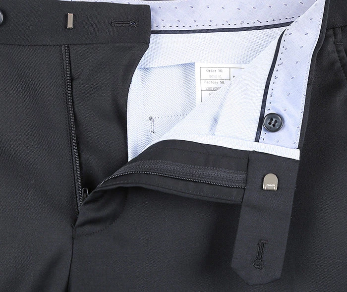 Half Canvas Wool Dress Suit Modern Fit 2 Piece In Black 7 Half Canvas Wool Dress Suit Modern Fit 2 Piece In Black - Image 7