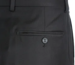 Half Canvas Wool Dress Suit Regular Fit 2 Piece In Black -Gentri Store RHC100 1 4