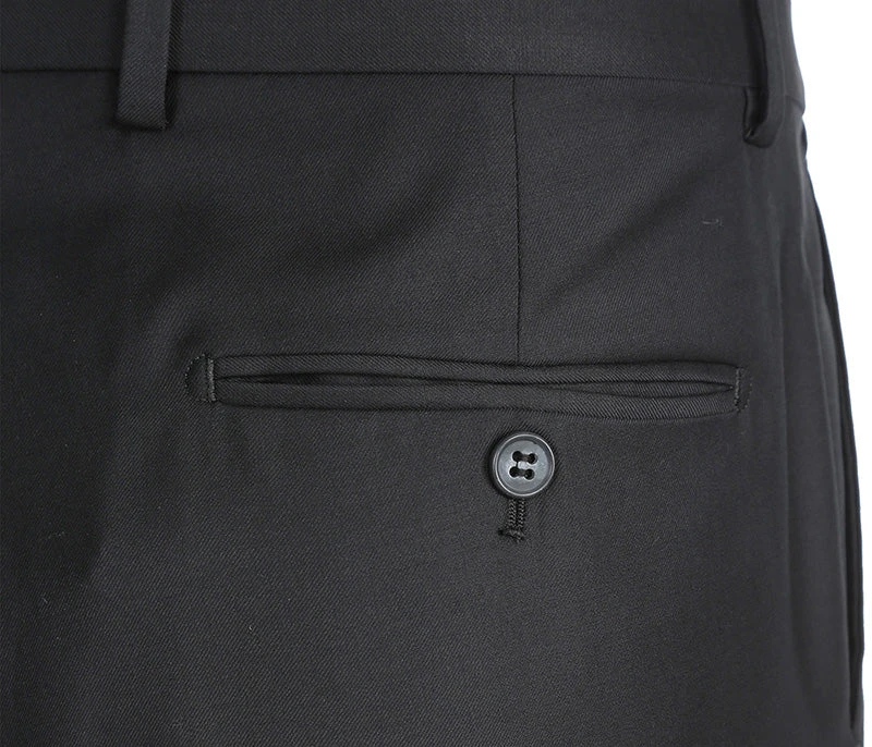 Half Canvas Wool Dress Suit Modern Fit 2 Piece In Black 8 Half Canvas Wool Dress Suit Modern Fit 2 Piece In Black - Image 8