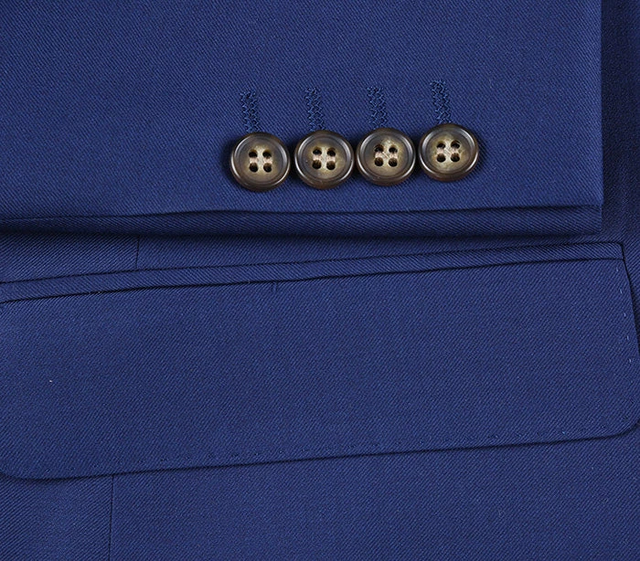 Half Canvas Wool Dress Suit Regular Fit 2 Piece In Blue 6 Half Canvas Wool Dress Suit Regular Fit 2 Piece In Blue - Image 6