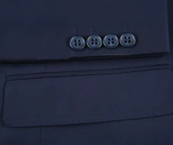 Half Canvas Stretch Wool Dress Suit Regular Fit 2 Piece In Navy 14 Half Canvas Stretch Wool Dress Suit Regular Fit 2 Piece In Navy -Gentri Store RHC100 2 3