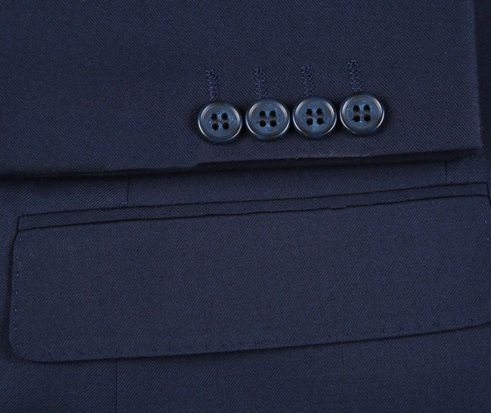 Half Canvas Stretch Wool Dress Suit Regular Fit 2 Piece In Navy 6 Half Canvas Stretch Wool Dress Suit Regular Fit 2 Piece In Navy - Image 6