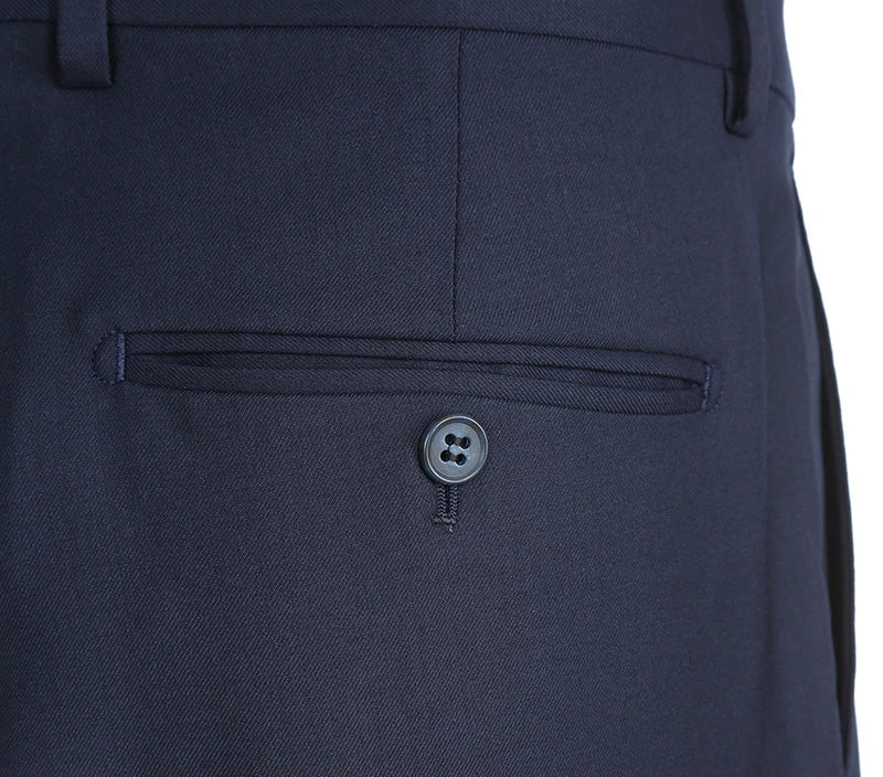 Half Canvas Stretch Wool Dress Suit Regular Fit 2 Piece In Navy 8 Half Canvas Stretch Wool Dress Suit Regular Fit 2 Piece In Navy - Image 8