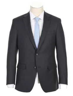 Half Canvas Wool Dress Suit Modern Fit 2 Piece In Charcoal