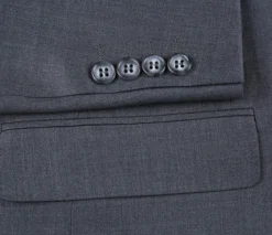 Half Canvas Wool Dress Suit Modern Fit 2 Piece In Gray -Gentri Store RHC100 4 7