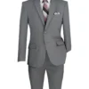 Medium Gray Slim Fit Men's 2 Piece Business Suit 2 Button