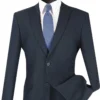 Navy Slim Fit Men's 2 Piece Business Suit 2 Button