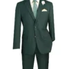 Slim Fit Men's Suit 2 Piece 2 Button In Hunter Green