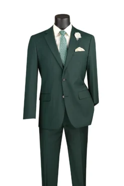Slim Fit Men's Suit 2 Piece 2 Button In Hunter Green