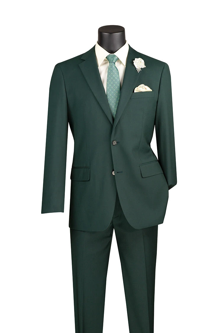 Slim Fit Men's Suit 2 Piece 2 Button In Hunter Green 1 Slim Fit Men's Suit 2 Piece 2 Button In Hunter Green