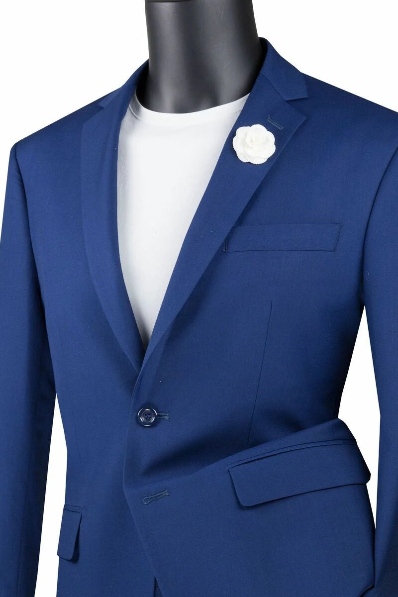 Slim Fit Men's Suit 2 Piece 2 Button In Twilight Blue 2 Slim Fit Men's Suit 2 Piece 2 Button In Twilight Blue - Image 2