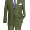 Catania Collection - Modern Fit Windowpane Suit 2 Piece In Olive