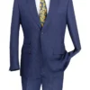 Catania Collection - Modern Fit Windowpane Suit 2 Piece In Blue