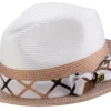 Men's Straw Fedora Hat In Cognac