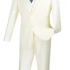 Slim Fit Business Men's Suit 3 Piece 2 Button In Ivory