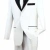 Men's Prom Tuxedo 2 Piece Fancy Lapel In White 2 Button Design