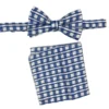Men's Bowtie And Hanky Accessory Set In Blue White