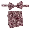 Men's Bowtie And Hanky Accessory Set In Burgundy Floral