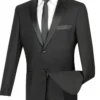 Excalibur Collection - Slim Fit Tuxedo 2 Piece 2 Buttons Design In Black