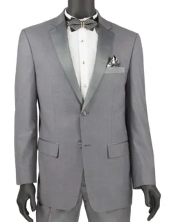 Excalibur Collection - Slim Fit Tuxedo 2 Piece 2 Buttons Design In Gray
