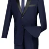Excalibur Collection - Slim Fit Tuxedo 2 Piece 2 Buttons Design In Navy
