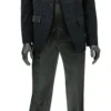Slim Fit 3 Piece Tuxedo With Jacquard Pattern In Black