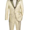 Champagne Sim Fit Tuxedo 2 Pieces With Matching Bow Tie