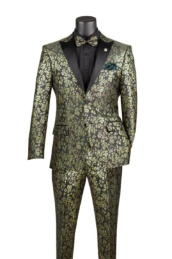 Emerald Green Sim Fit Tuxedo 2 Pieces With Matching Bow Tie