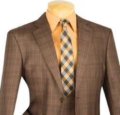 Renaissance Collection - Regular Fit 3 Piece Suit Chestnut -Gentri Store V2RW 7 CHESTNUT 16 3