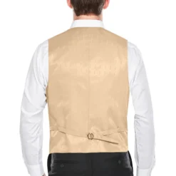 Vanderbilt Collection- Classic Dress Vest 5 Buttons Regular Fit In Beige -Gentri Store VEST 201 3 BEIGE 2