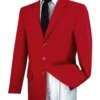 Red Regular Fit 3 Button Blazer