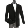 Velvet Regular Fit Fashion Jacket In Black