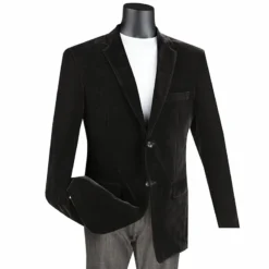 Velvet Regular Fit Fashion Jacket In Black