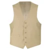 Beige Slim Fit Vest Single Breasted 5 Button Design