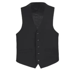 Black Slim Fit Vest Single Breasted 5 Button Design