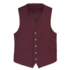 Burgundy Slim Fit Vest Single Breasted 5 Button Design