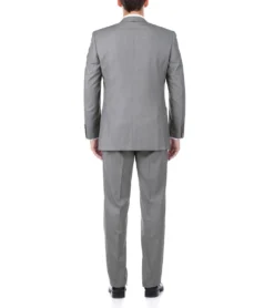 Bevagna Collection - Light Gray 100% Virgin Wool Regular Fit Pick Stitched 2 Piece Suit -Gentri Store c508 5bei