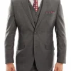Arezzo Collection - 100% Wool Suit Modern Fit Italian Style 3 Piece In Dark Gray