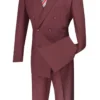 Ramses Collection - Double Breasted Suit 2 Piece Regular Fit In Burgundy
