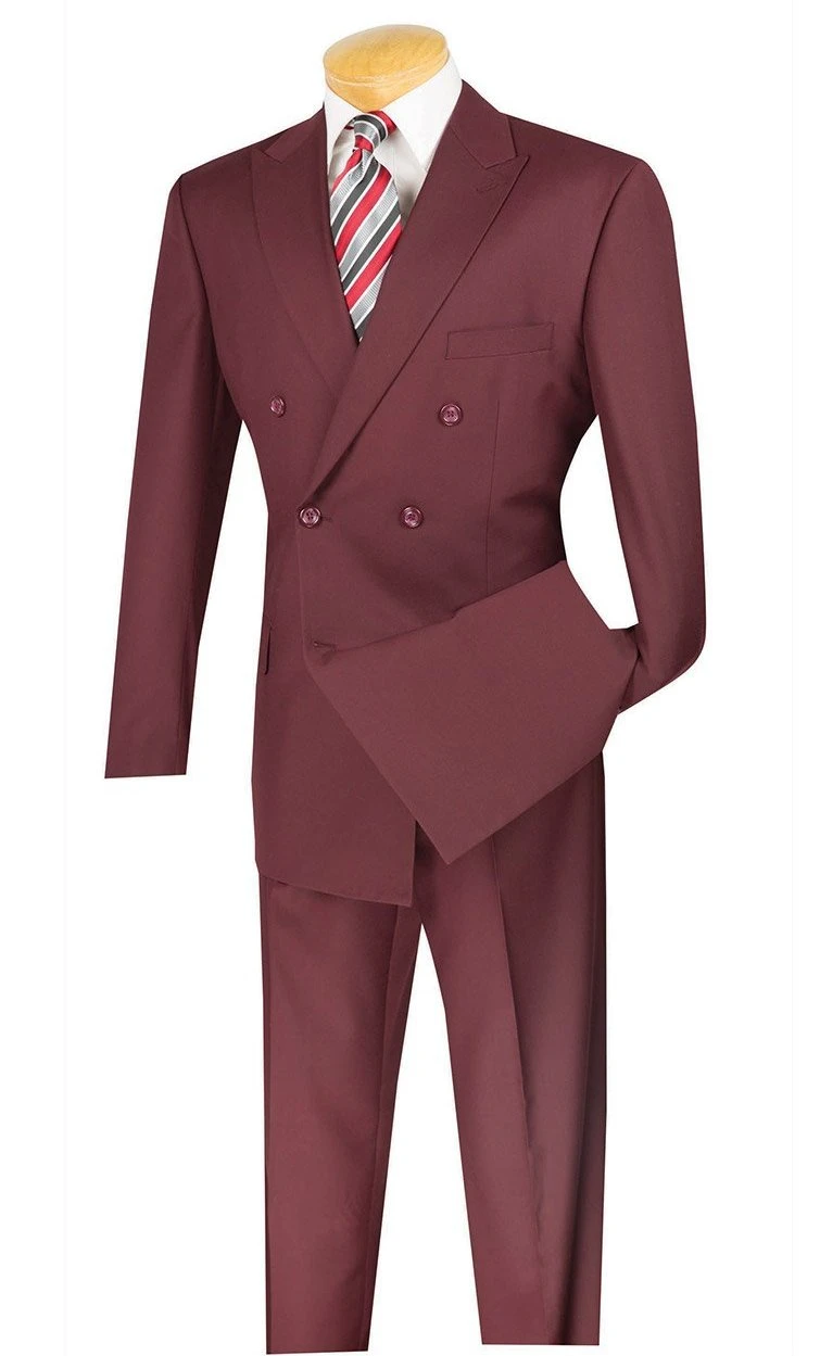 Ramses Collection - Double Breasted Suit 2 Piece Regular Fit In Burgundy 1 Ramses Collection - Double Breasted Suit 2 Piece Regular Fit In Burgundy