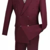 Atlantis Collection - Burgundy Regular Fit Double Breasted 2 Piece Suit